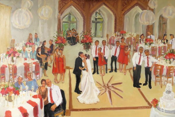 painting a wedding at Aldie Mansion in Doylestown PA by Joan Zylkin The Event Painter