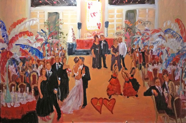 CASINO wedding painting by The Event Painter Joan Zylkin