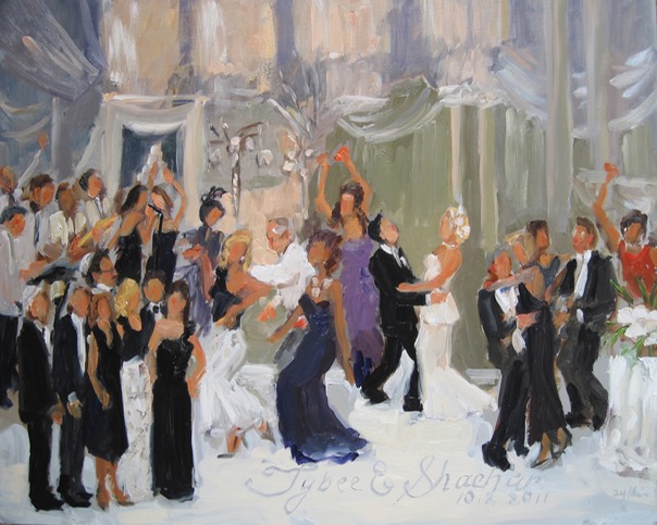 Wedding Painter: Cescaphe Curtis Center Philadelphia by live-event artist, Joan Zylkin