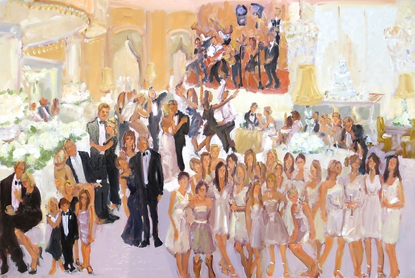 live-event artist, Painting at a wedding at the Four Seasons Dallas TX