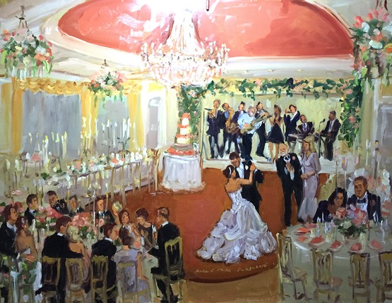DC Wedding Columbia Country Club Live Event Painting by Joan Zylkin The Event Painter.