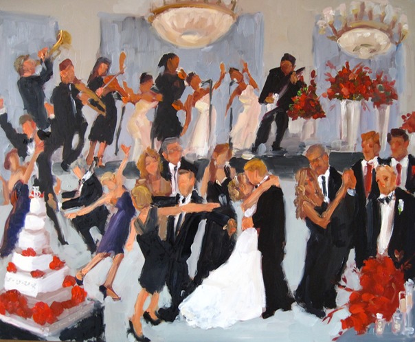 Wedding Reception painted live as it was happening at the Marriott Philadelphia 
