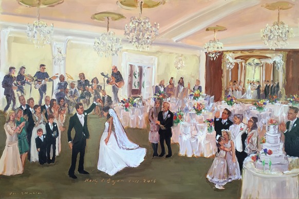 Live event painting at wedding in Lehigh Valley, Blue Grillroom, Bethlehem.