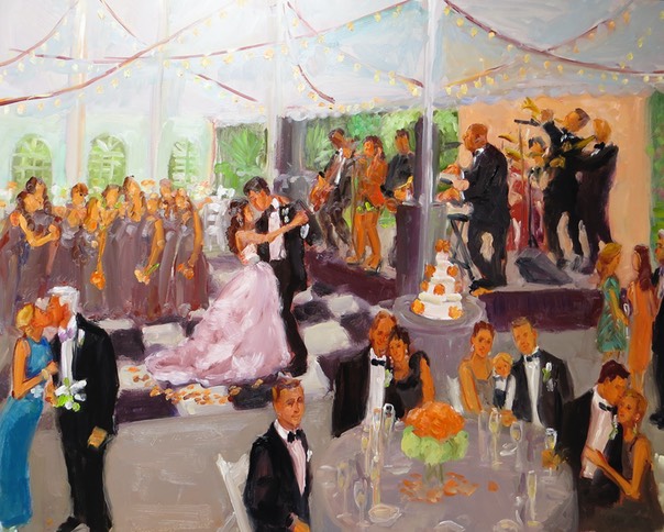 Louisville Wedding Painting at The White House by Joan Zylkin The Event Painter.
