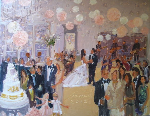 live-event artist, painting at a wedding Memphis Country Club