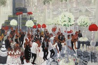 NBA Wedding Painting Live at the Curtis Atrium in Philadelphia by Joan Zylkin The Event Painter