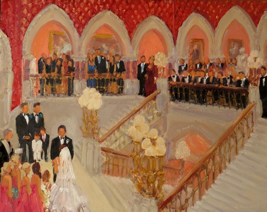 WEDDINGS AT PAFA: live event painting by Joan Zylkin The Event Painter.