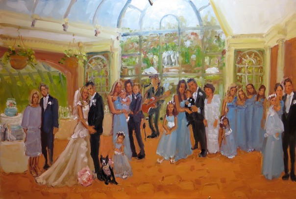 painted live at an afternoon wedding at the Manor in West Orange NJ by Joan Zylkin The Event Painter.