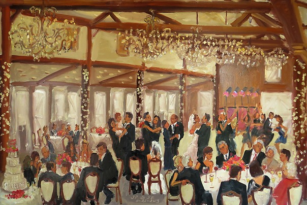 Wedding receptions painted live by The Event Painter Joan Zylkin